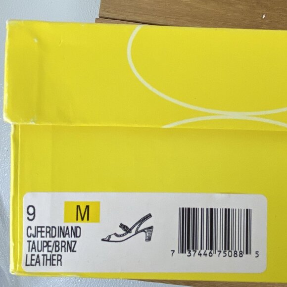 Circa Joan & David Women Slingback Peep-Toe Heels Size 9M Taupe & Bronze Leather - Picture 16 of 16